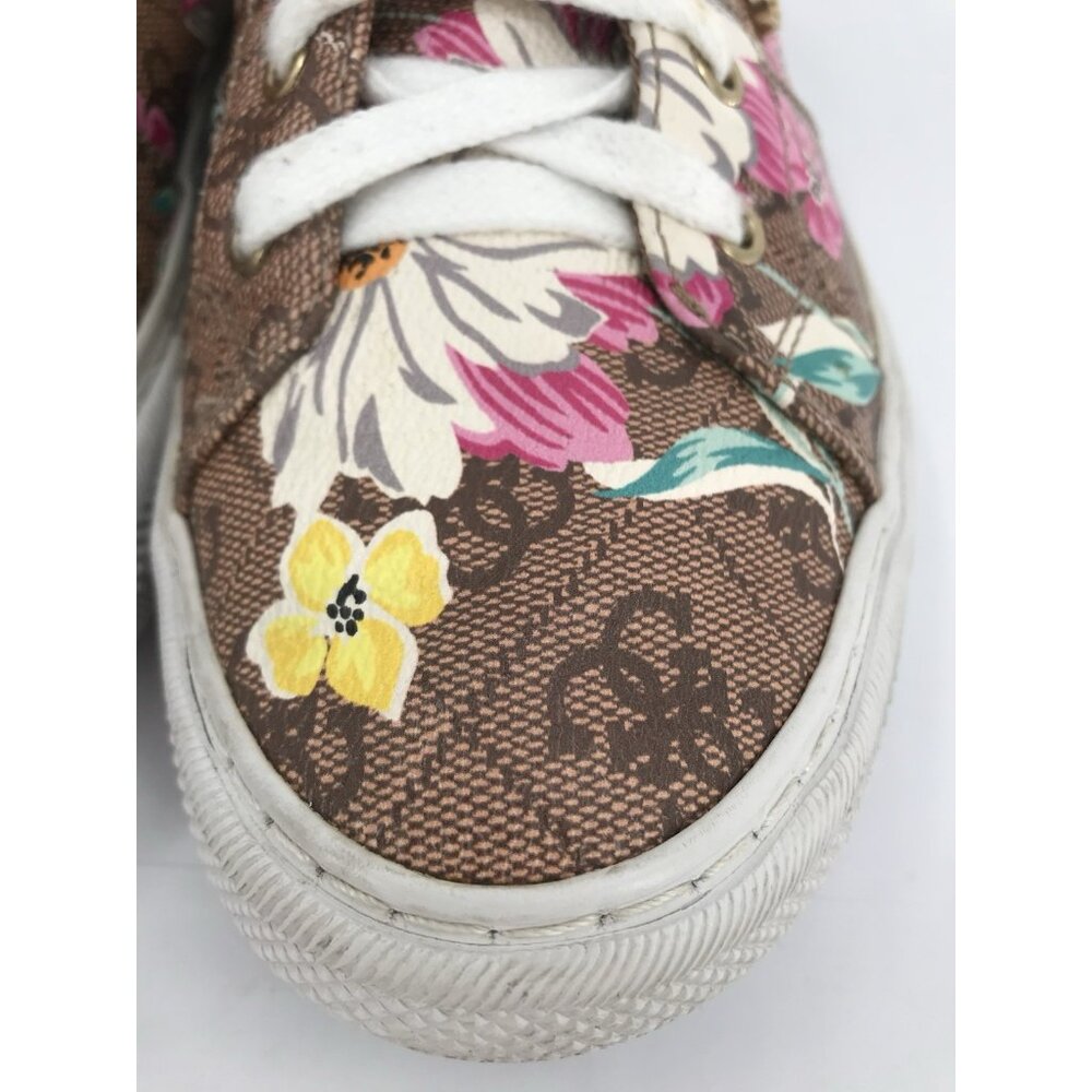 Guess Sneakers‎ Women's Size 7.5 Loven Casual Lace-up Brown Floral - Picture 3 of 14